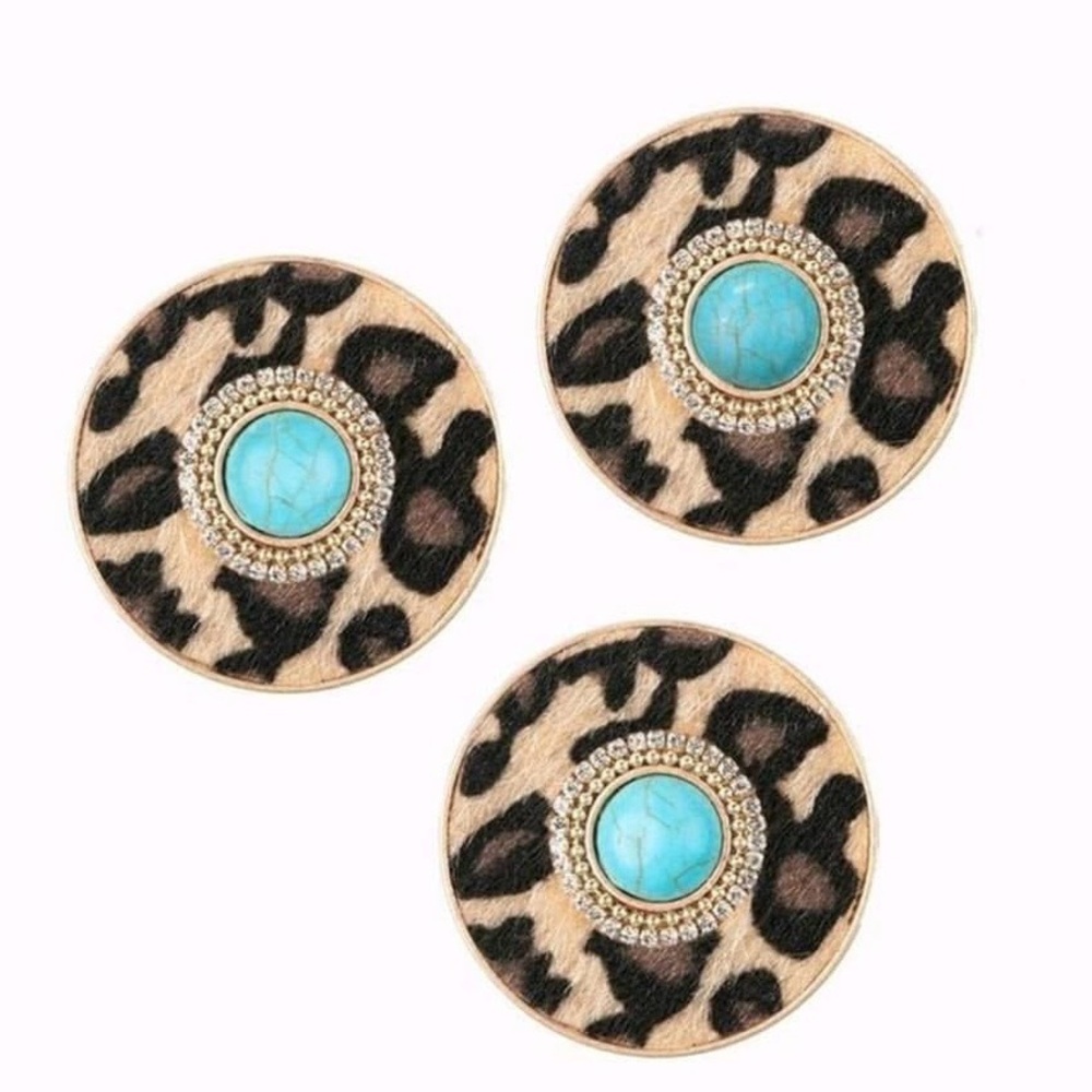 🆕 Leopard Turquoise Pop Socket Phone Grip - Picture 7 of 7
